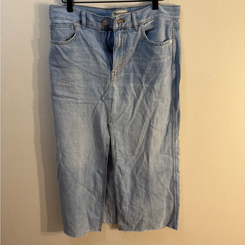 Madewell NWT Rilee Denim Midi Skirt in Fitzgerald Wash Size 29 - Picture 7 of 8